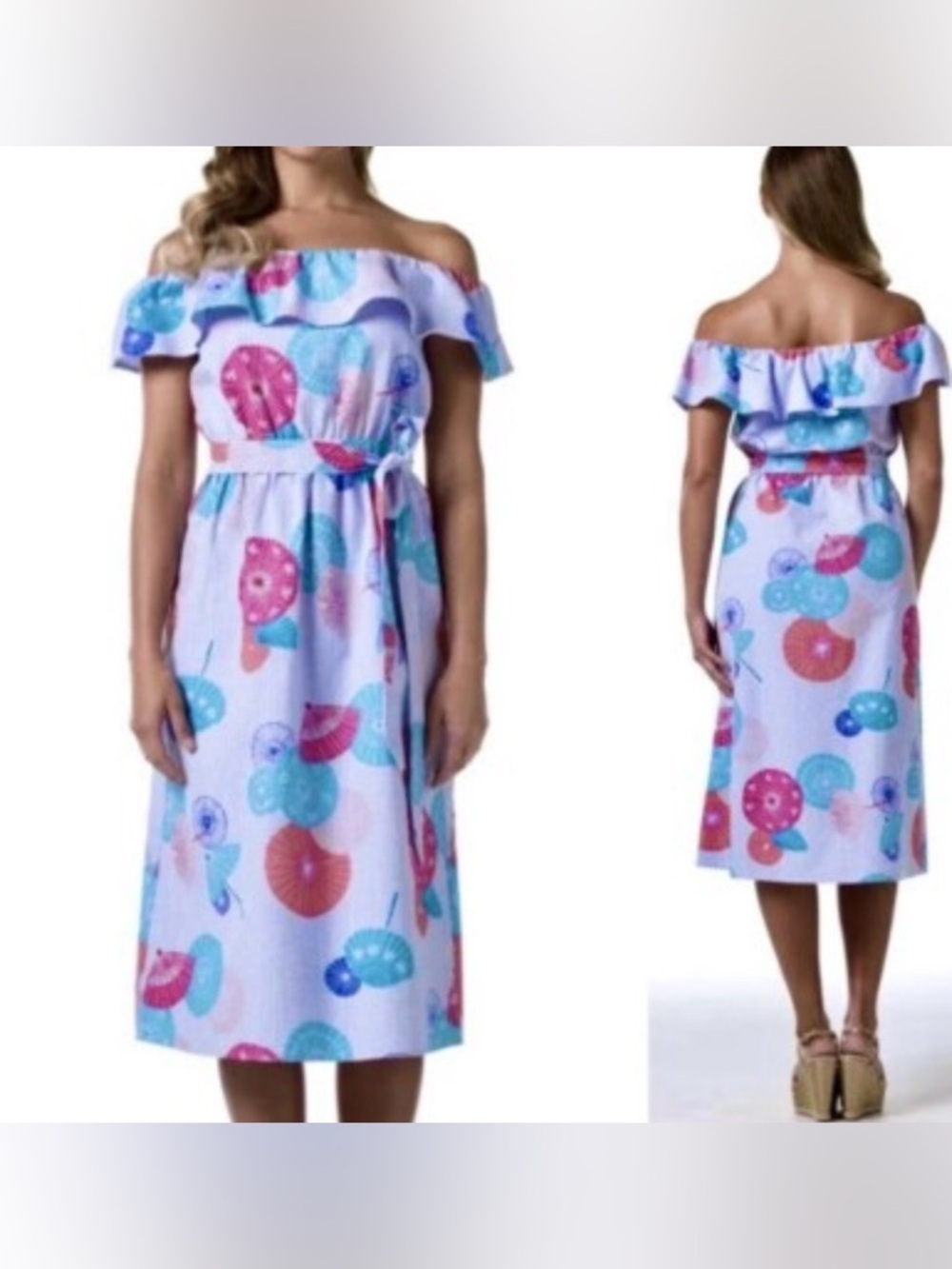 Tori Richard Blue and Pink Floral Dress